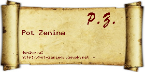 Pot Zenina névjegykártya